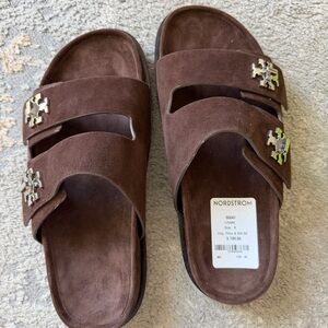 Tory Burch Brown Slide Sandals